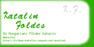 katalin foldes business card