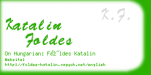 katalin foldes business card